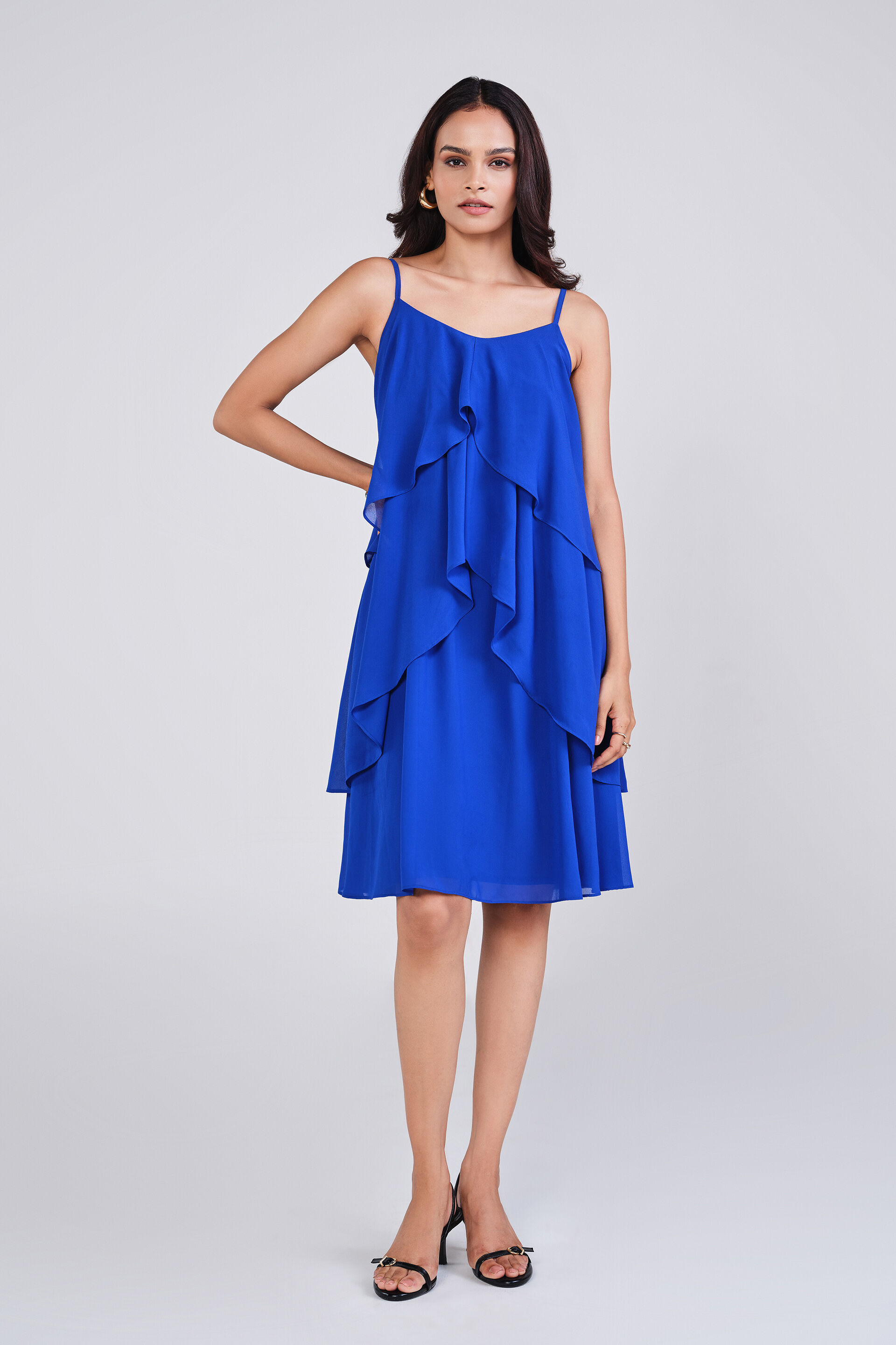 Blue Flounce Dress, Blue, image 2